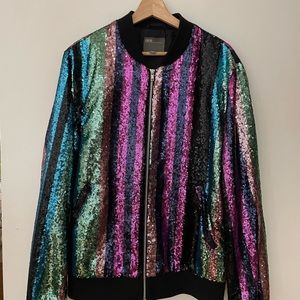 Sequin bomber jacket